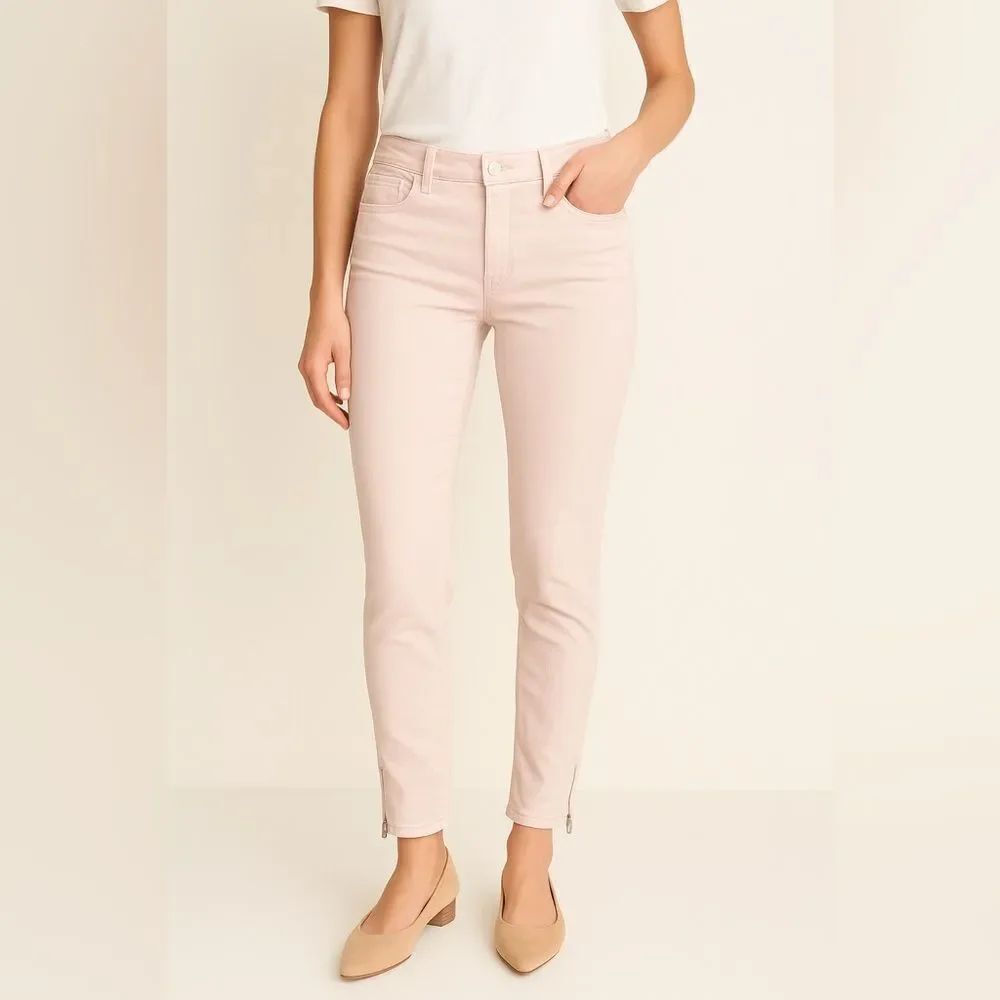 Stella McCartney Jessica Slim Jeans – Light Pink, Ankle Zip Detail, Size 30